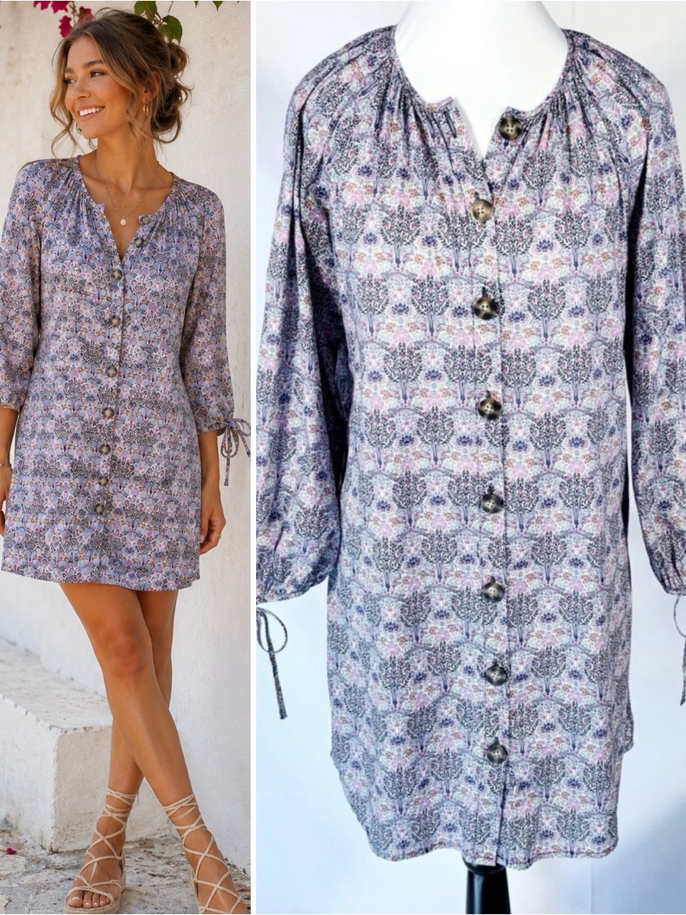 Liberty Fabric x J.Crew Club Nouveau Floral Button-Front Dress Women’s  XS🧡